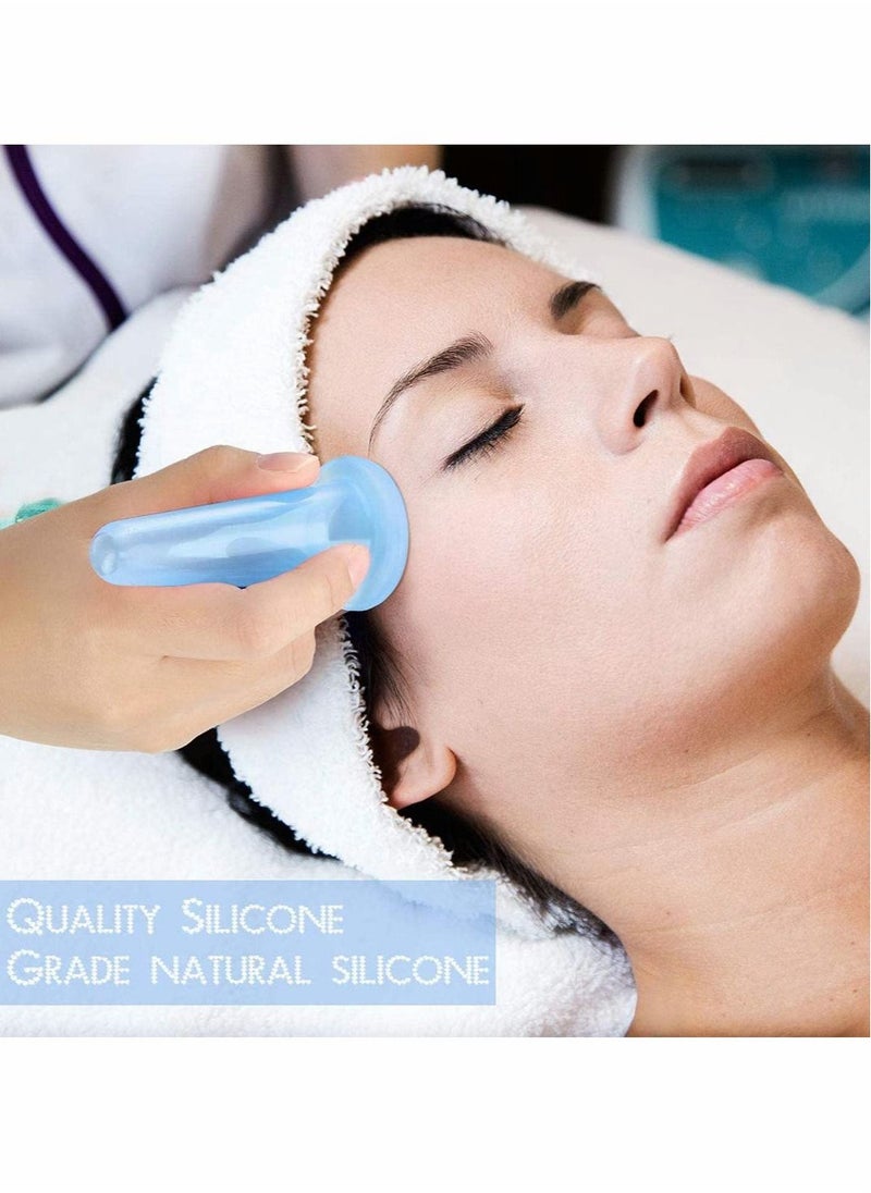 Excefore - Cupping Facial Set for Face and Eye Cupping Massage, Facial Cupping Set Silicone Cups with Exfoliating Brush for Face Neck Skin (Small Medium) - Image 1