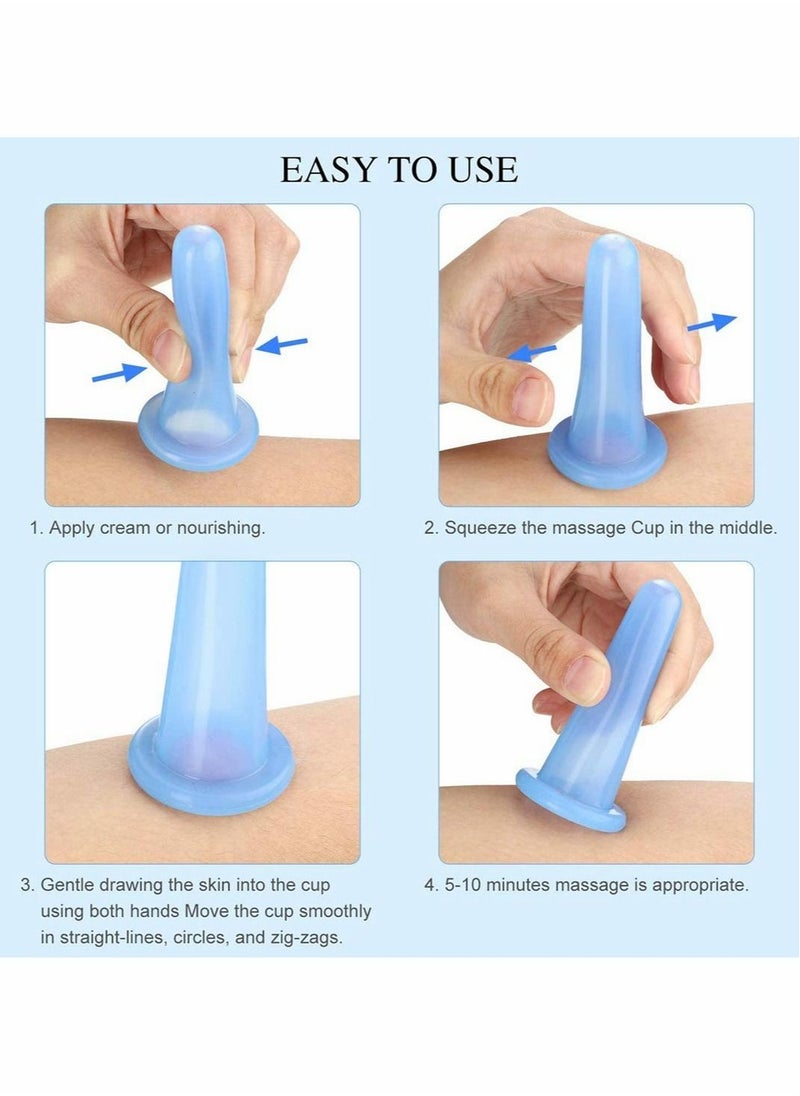 Excefore - Cupping Facial Set for Face and Eye Cupping Massage, Facial Cupping Set Silicone Cups with Exfoliating Brush for Face Neck Skin (Small Medium) - Image 1