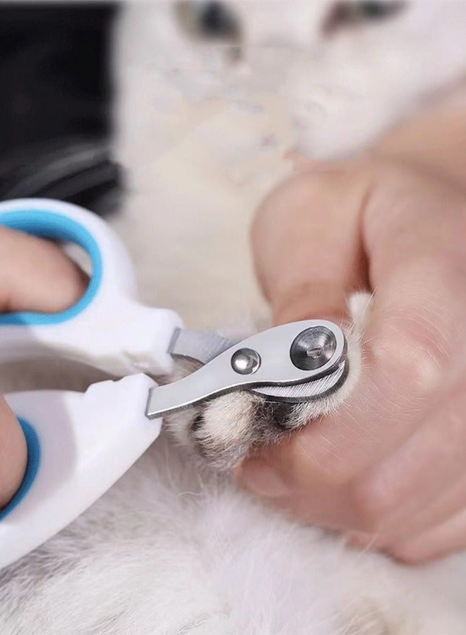 مقص أظافر الحيوانات الأليفة بفتحات دائرية باللون الأزرق لتجنب الإفراط في التقليم مناسب للمبتدئين في قص أظافر القطط والكلاب - Image 2
