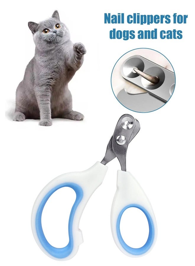 مقص أظافر الحيوانات الأليفة بفتحات دائرية باللون الأزرق لتجنب الإفراط في التقليم مناسب للمبتدئين في قص أظافر القطط والكلاب - Image 4