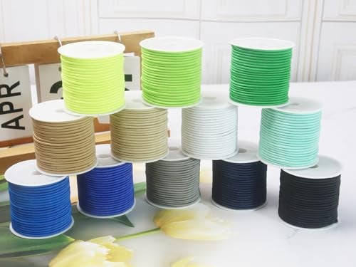 ZHFMLY 12rolls Colored Elastic Stretch String 2mm Blue Elastic Round Beaded Cord for Pony Silicone Bubble Beads Large Hole Bead Keychain Bracelet Small Bungee Shock Cord for DIY Crafts & Sewing 300ft(ZH170) - Image 4