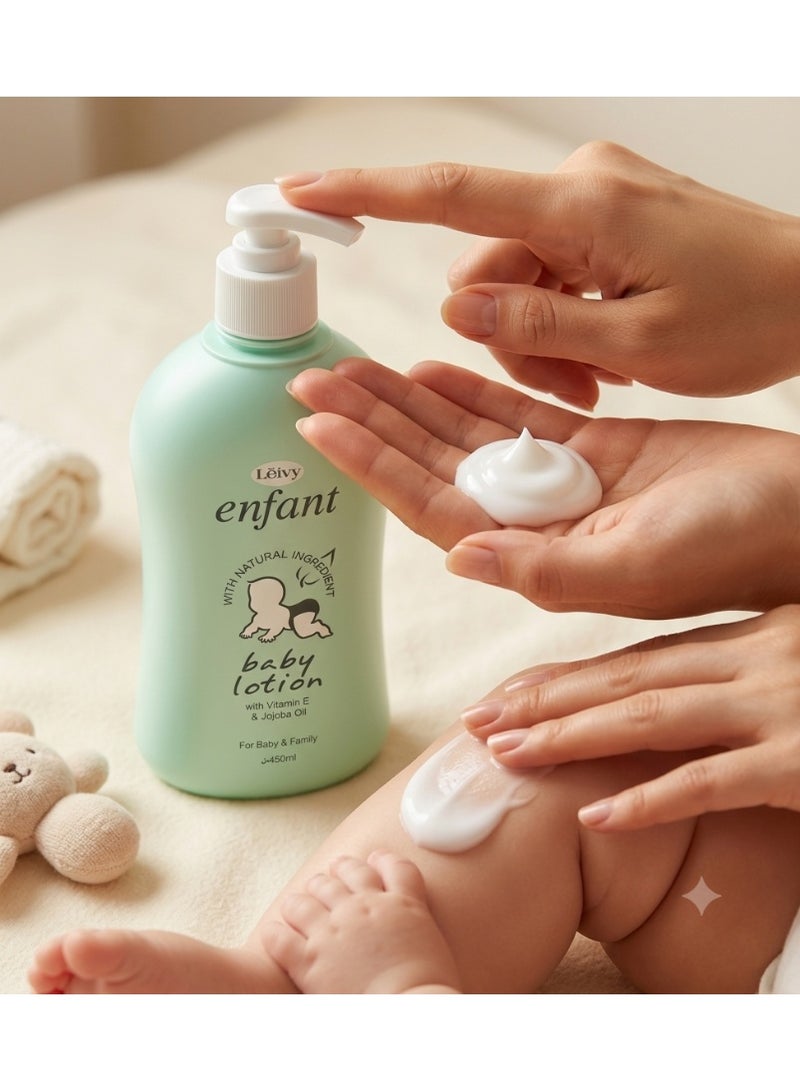Leivy Enfant Baby Lotion With Vitamin E & Jojoba Oil 450 ML - Image 2