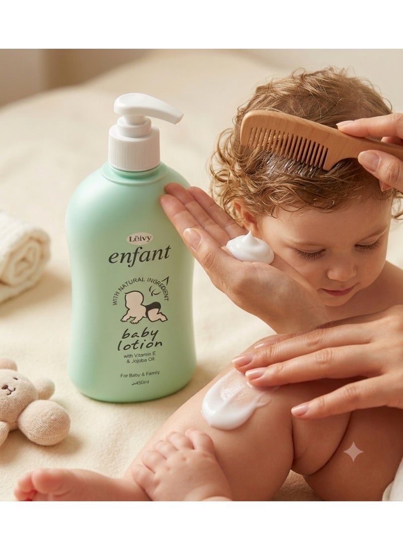 Leivy Enfant Baby Lotion With Vitamin E & Jojoba Oil 450 ML - Image 4
