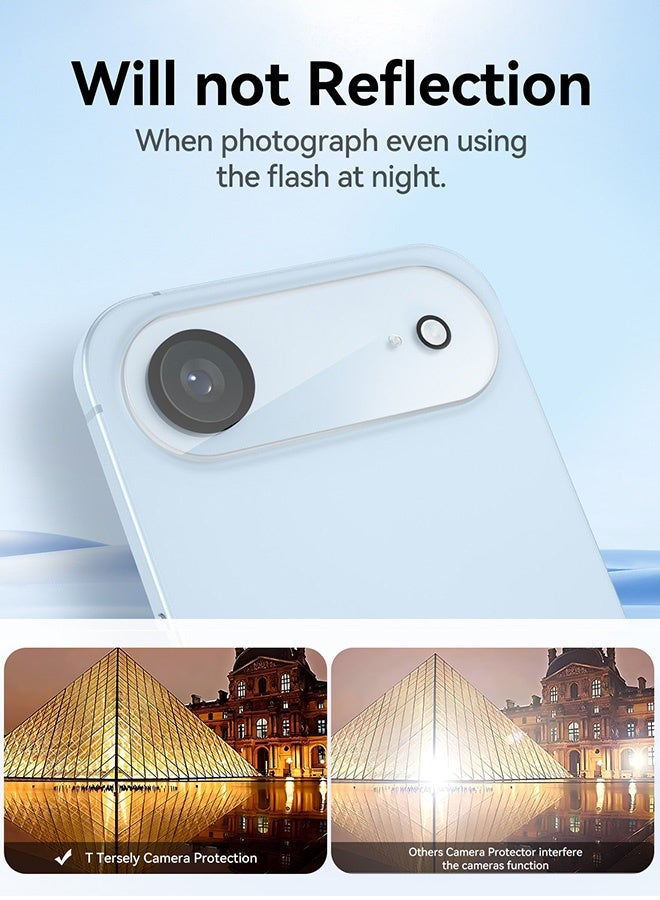 Tersely [3 Pack] Camera Lens Screen Protector for iPhone 17 Air 6.5-inch, 9H Hardness Transparent HD Protective Tempered Glass Protector Film - Image 3