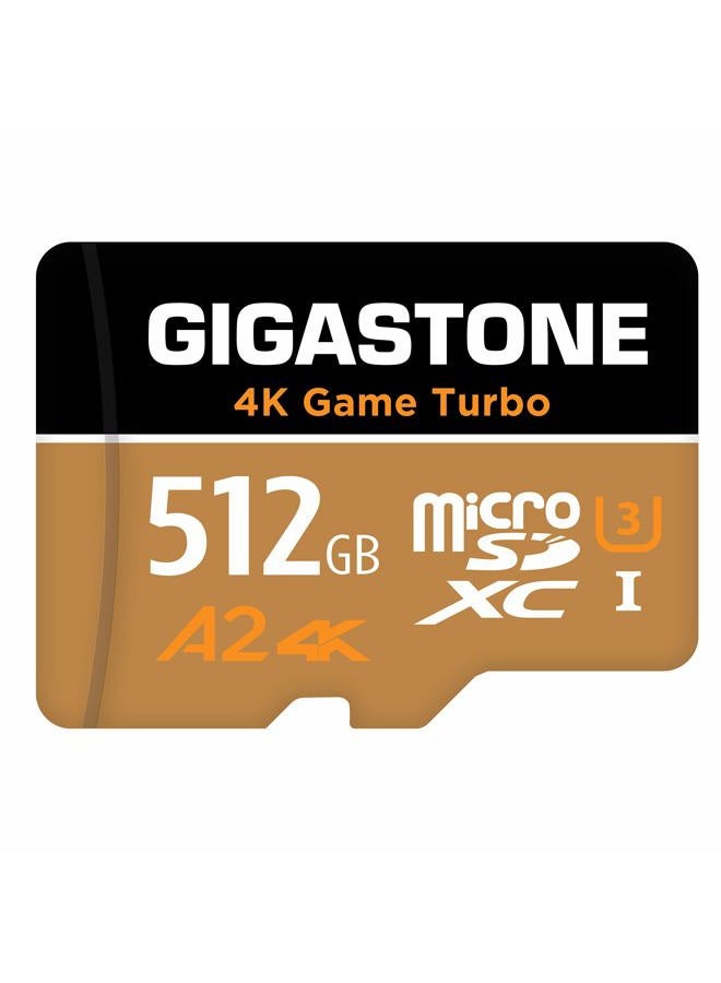 Gigastone بطاقة micro SD سعة 512 جيجابايت، لعبة 4K توربو، بطاقة ذاكرة MicroSDXC متوافقة مع نينتندو سويتش، سرعة قراءة/كتابة تصل إلى 100/60 ميجابايت/ثانية، UHS-I U3 A2 V30 C10 - Image 1