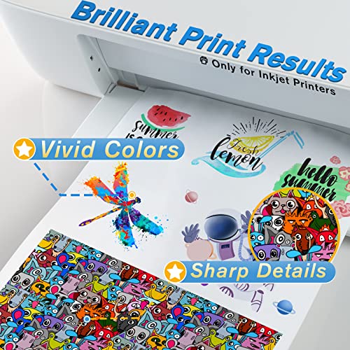 KOALA PAPER Koala Waterslide Decal Paper INKJET CLEAR, 20 Sheets 8.5x11 Inch Water Slide Transfer Paper Transparent Printable Waterslide Paper for DIY Tumbler, Mug, Nails - Image 5