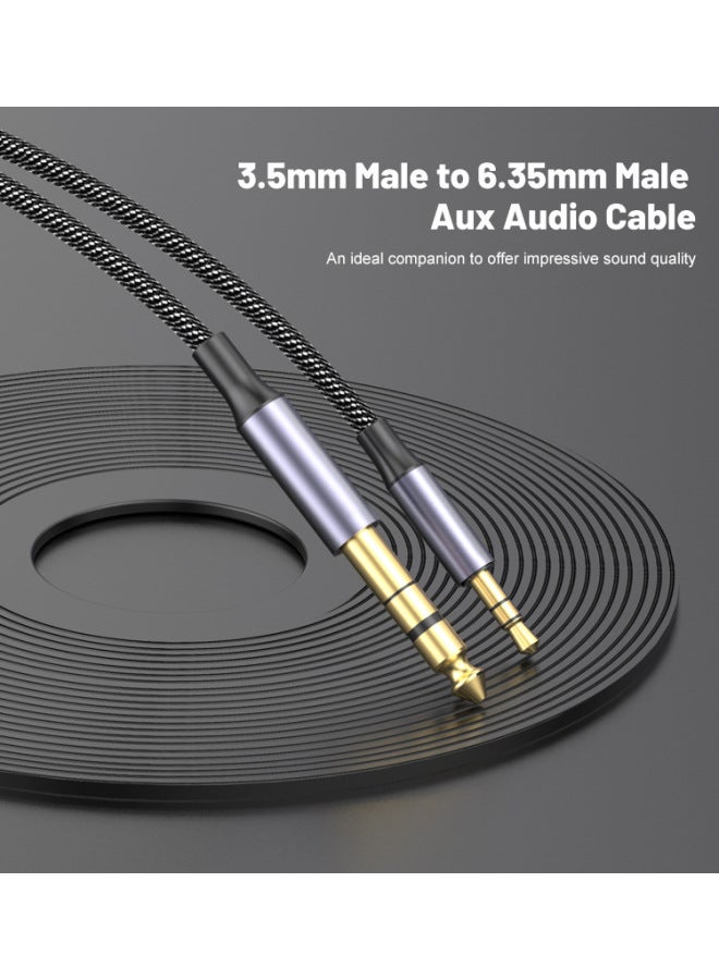 3.5 To 6.5 Audio Line Mobile Phone Notebook Flat Speaker Audio Amplifier Electric Guitar 6.35 Line Outlet-Color:Double 6.35 To 3.5-Length:25cm  - Image 2