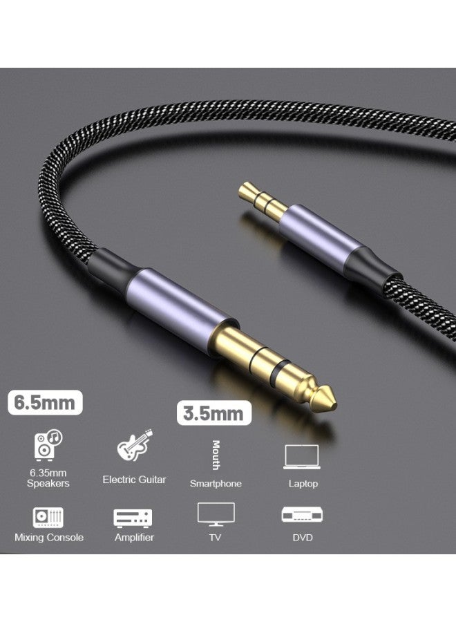 3.5 To 6.5 Audio Line Mobile Phone Notebook Flat Speaker Audio Amplifier Electric Guitar 6.35 Line Outlet-Color:Double 6.35 To 3.5-Length:25cm  - Image 4