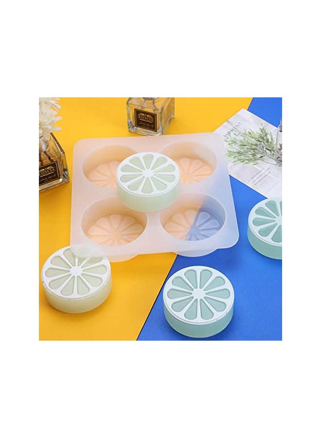 S-TOP 2 Pcs 4 Cavity Lemon Slice Silicone Molds Orange Slice Silicone Molds for Handmade SoapCake Decorating DIY Fondant Candy Making Chocolate Pudding Mousse Cupcake Topper Birthday Party Moulds - Image 5