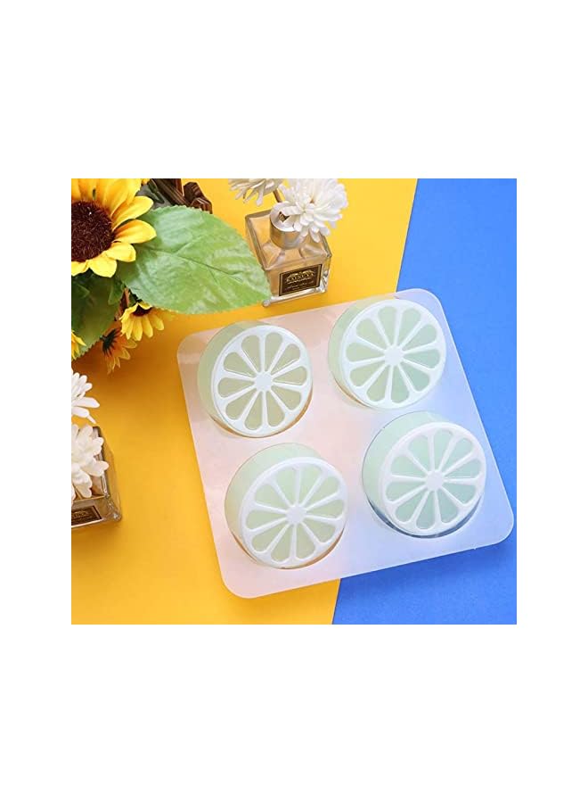 S-TOP 2 Pcs 4 Cavity Lemon Slice Silicone Molds Orange Slice Silicone Molds for Handmade SoapCake Decorating DIY Fondant Candy Making Chocolate Pudding Mousse Cupcake Topper Birthday Party Moulds - Image 4