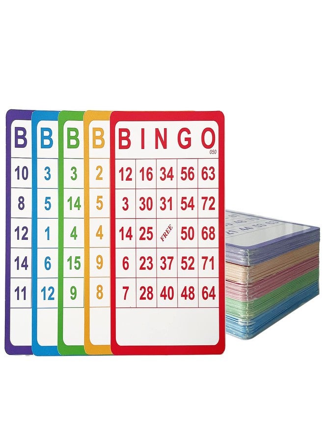 Yuanhe 100 Bingo Cards Resuable Bingo Paper Game Cardstock Bulk, 5 Colors - Image 1