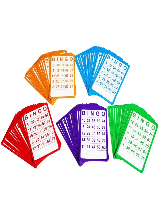Yuanhe 100 Bingo Cards Resuable Bingo Paper Game Cardstock Bulk, 5 Colors - Image 2
