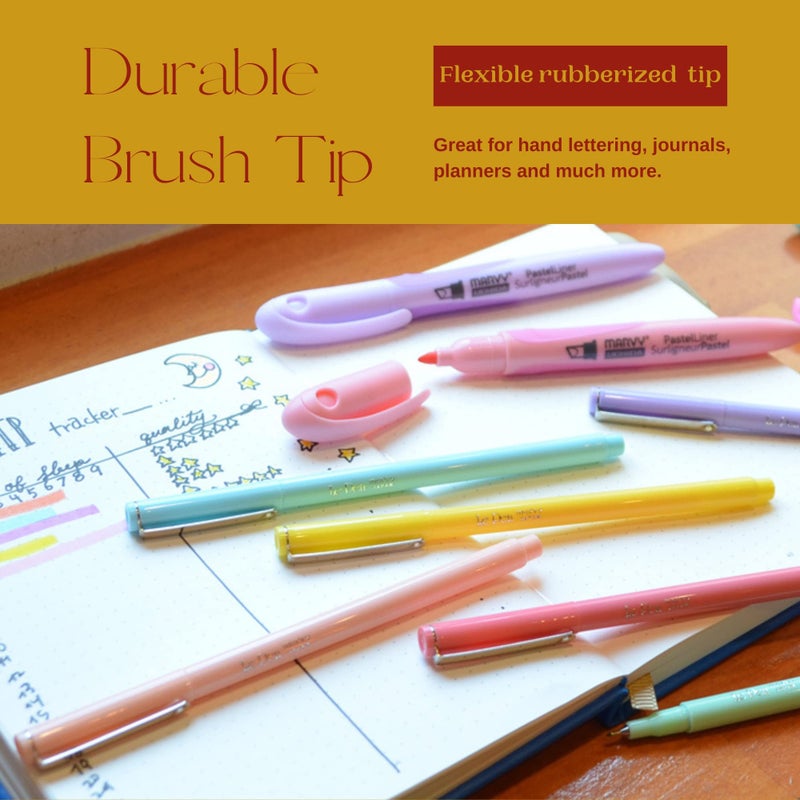 Tribello Marvy Uchida Le Pen Flex - 24 Colors - Colored Calligraphy Pens for Journaling - Quick Drying, Smudge-Proof Brush Markers for Hand Lettering, Drawing, Journals, and Planners - Image 4