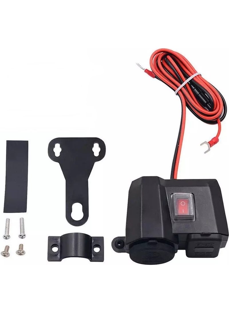 Autoline Motorcycle Cigarette Lighter/voltmeter/usb Charging Socket 12V  - Image 2