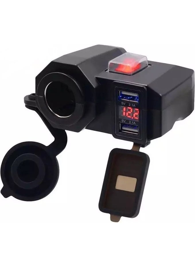 Autoline Motorcycle Cigarette Lighter/voltmeter/usb Charging Socket 12V  - Image 1
