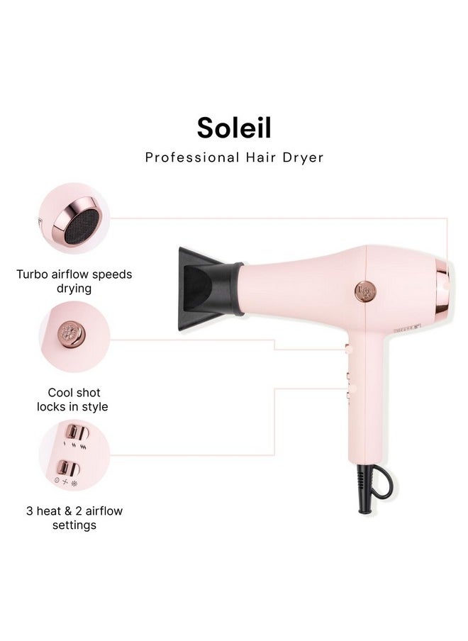 Soleil Professional Hair Dryer 3 Heat Settings & 2 Airflow Settings Cool Shot Locksin Style Professional Length Cord Best Lightweight Hair For Smooth Blowouts (Blush) - pzsku/Z6A573149DB43D858BD96Z/45/_/1720697896/5088074b-dbe7-4369-a72d-2d45f7032efb