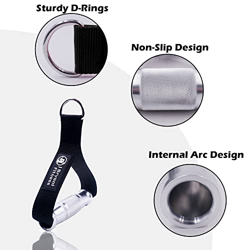 J Bryant Fitness Metal Gym Handles for Cable Machine Attachment Heavy Duty Aluminum Alloy Handle Grips Durable Workout Handles for Resistance Bands Pulley LAT Pull Down System (Black Thick) - Image 2