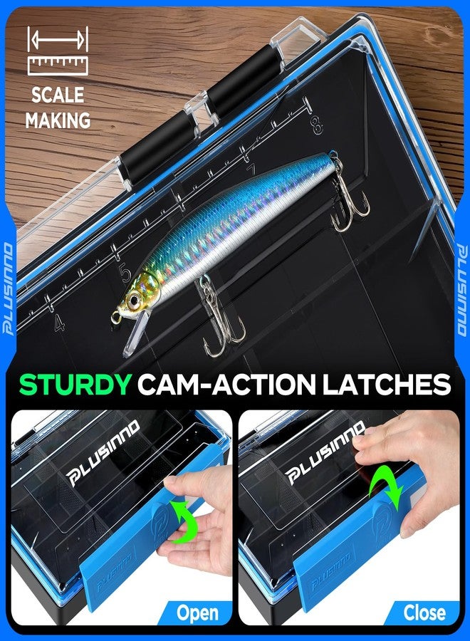PLUSINNO Fishing Tackle Box, Waterproof Tackle Box Organizer with Removable Dividers - Image 3