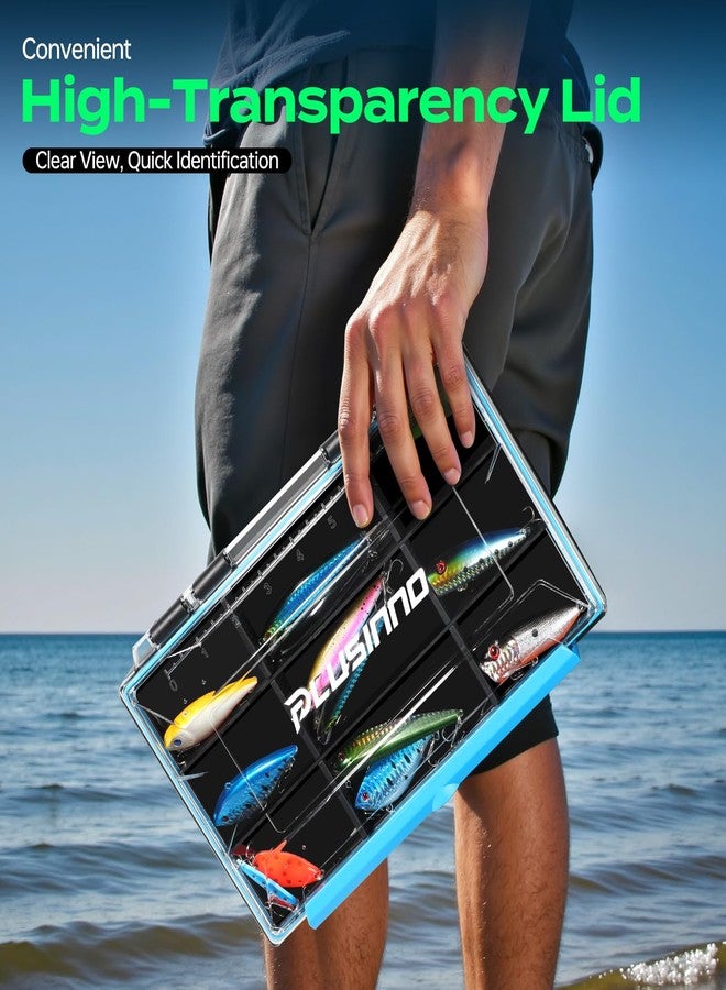 PLUSINNO Fishing Tackle Box, Waterproof Tackle Box Organizer with Removable Dividers - Image 4