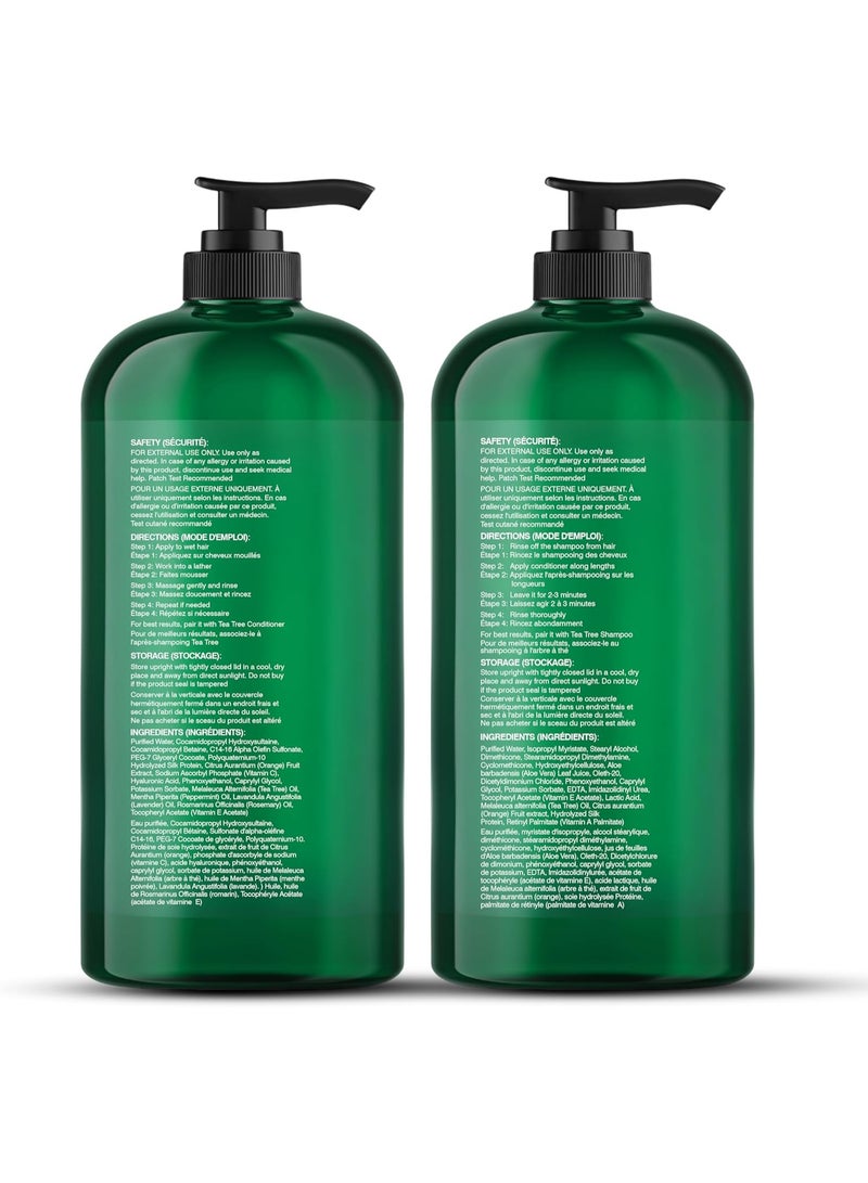 بوتانيك هيرث مجموعة شامبو وبلسم بزيت شجرة الشاي النقي 100% لترطيب وتهدئة فروة الرأس الجافة والحساسة خالية من الكبريتات والبارابين مناسبة للرجال والنساء من بوتانيك هيرث (قد يختلف شكل العبوة)، سعة 473 مل لكل عبوة - Image 3
