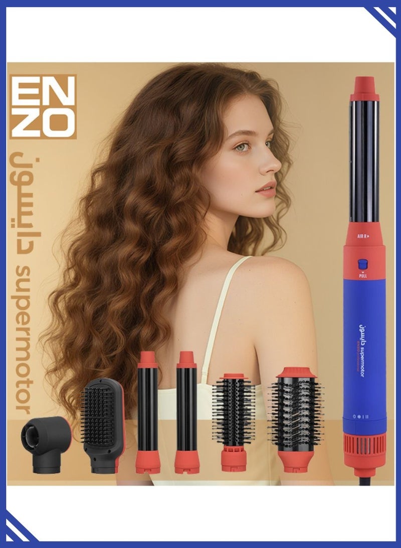 إنزو جهاز تصفيف الشعر الكهربائي ENZO EN-4133 6 في 1 – لفرد وتجعيد الشعر، فرشاة هوائية ساخنة ومجفف بخطوة واحدة بتقنية الأيونات لتصفيف احترافي في المنزل - Image 5