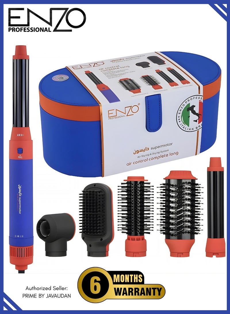 ENZO EN-4133 6-in-1 Electric Hair Styling Tool - Hair Straightener, Curler, Hot Air Brush & One-Step Dryer with Ionic Technology for Salon-Quality Styling at Home - Image 1