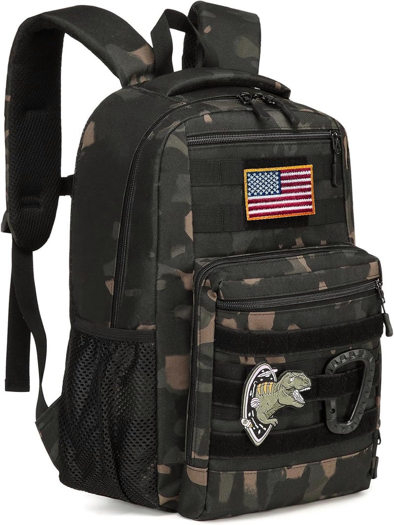 XINTREY Kids tactical Backpack for Boys School Bag 20L mini Children Backpack for Outdoor Camping Travel Black CM - Image 2