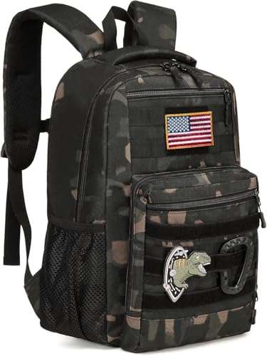 XINTREY Kids tactical Backpack for Boys School Bag 20L mini Children Backpack for Outdoor Camping Travel Black CM - Image 1