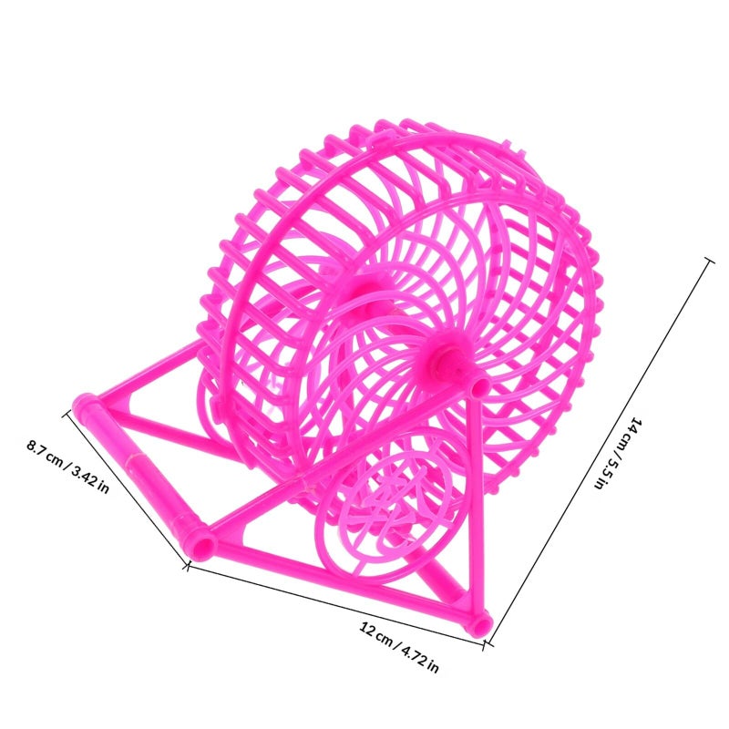 Pink Silent Hamster Wheel With Stand Plastic Running Spinner For Small Pets - Image 3