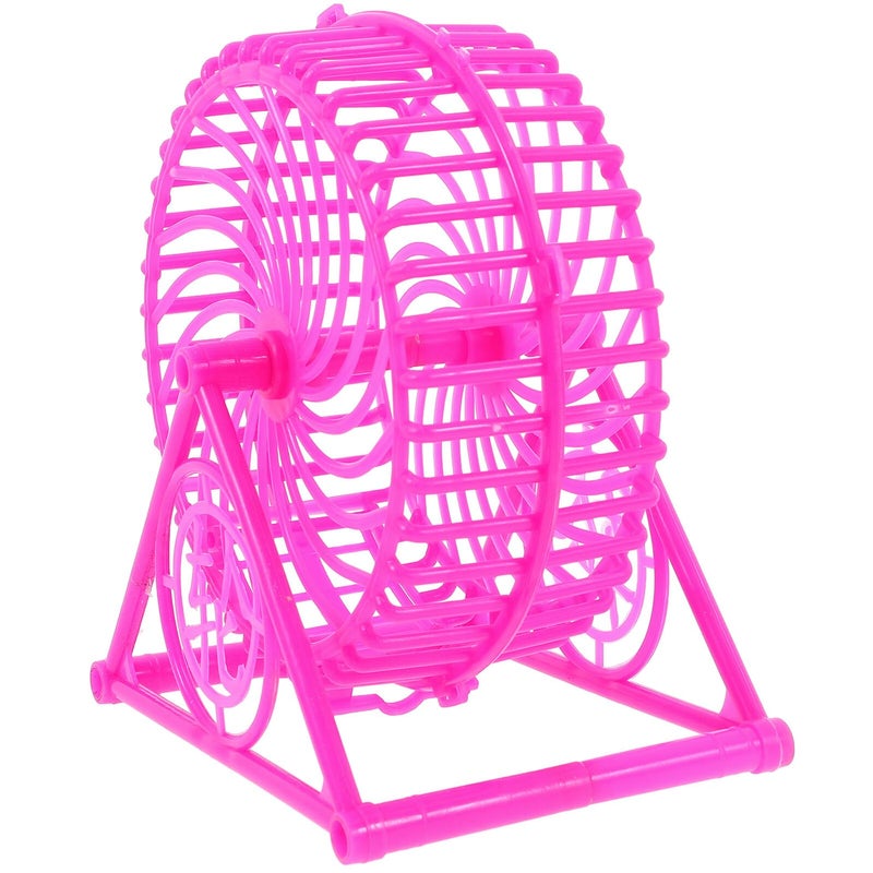 Pink Silent Hamster Wheel With Stand Plastic Running Spinner For Small Pets - Image 2
