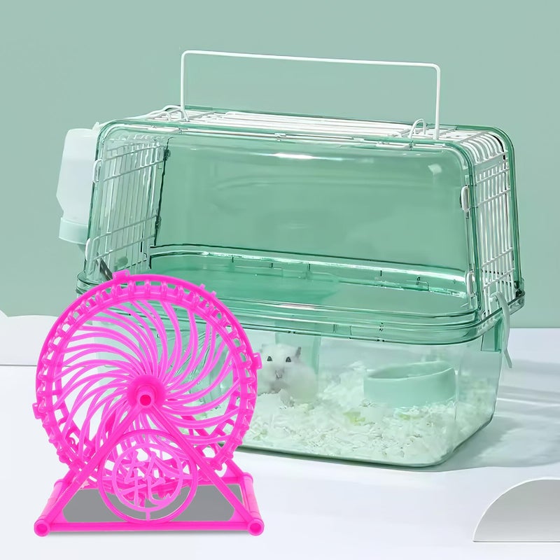 Pink Silent Hamster Wheel With Stand Plastic Running Spinner For Small Pets - Image 5