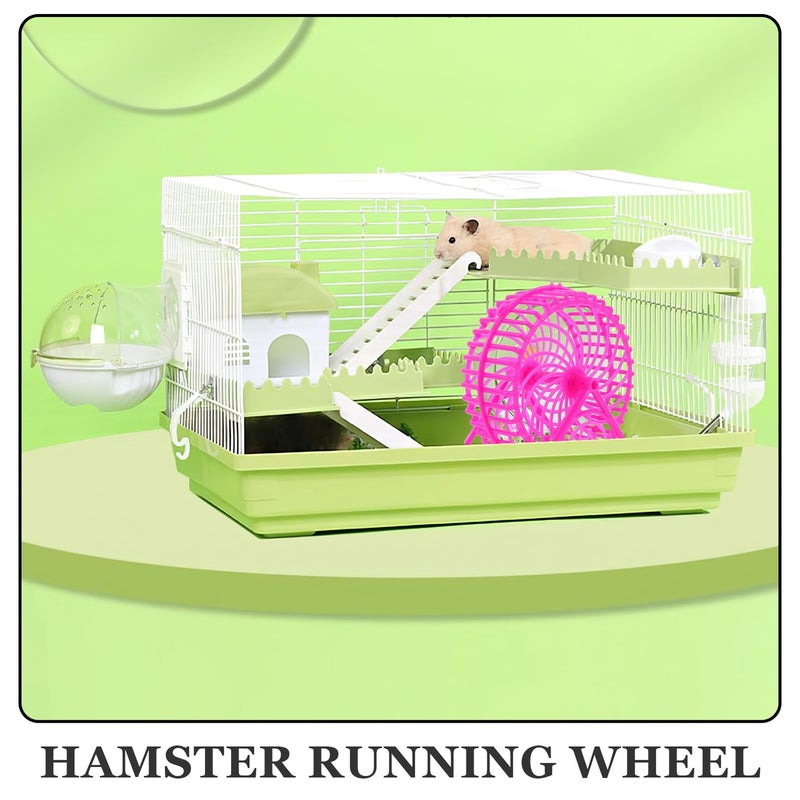 Pink Silent Hamster Wheel With Stand Plastic Running Spinner For Small Pets - Image 4