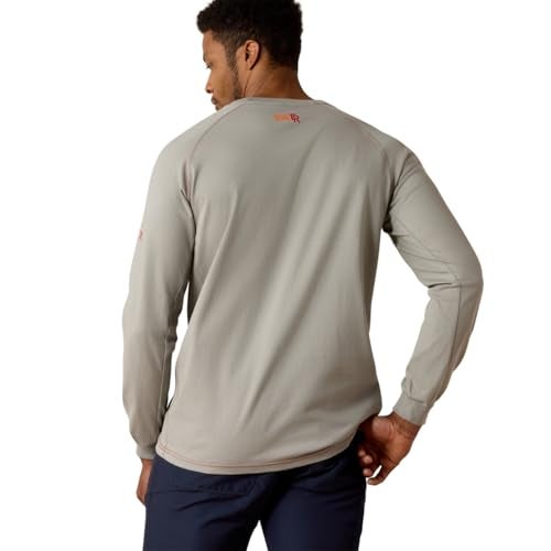 Ariat Men's Flame Resistant Long Sleeve Work Crew, Silver Fox, X-Large - Image 2
