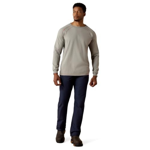 Ariat Men's Flame Resistant Long Sleeve Work Crew, Silver Fox, X-Large - Image 3
