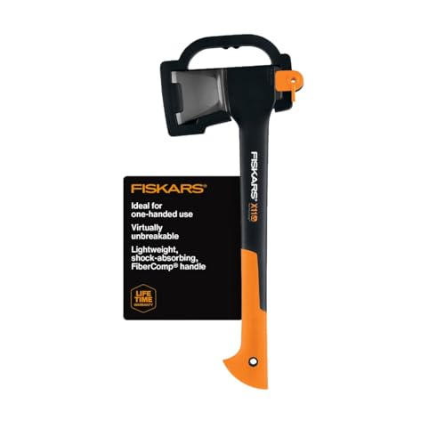 Fiskars فأس فيسكارس X11 للتقطيع، 17" قاطع فروع الأشجار وفأس خشبي للقطع الصغيرة مع مقبض ممتص للصدمات - Image 1