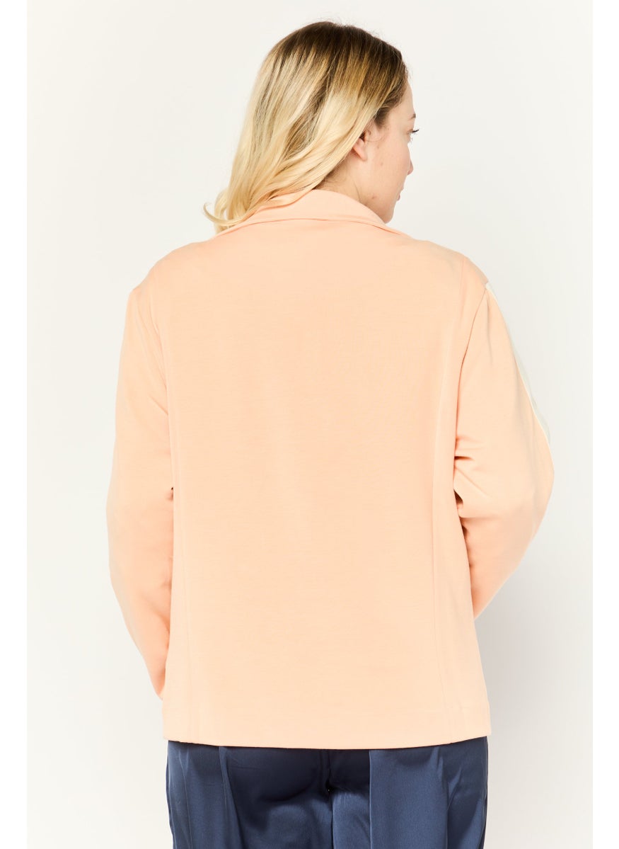 TRIBE OF 6 - Women Regular Fit Brand Logo Blazers, Orange - Image 1