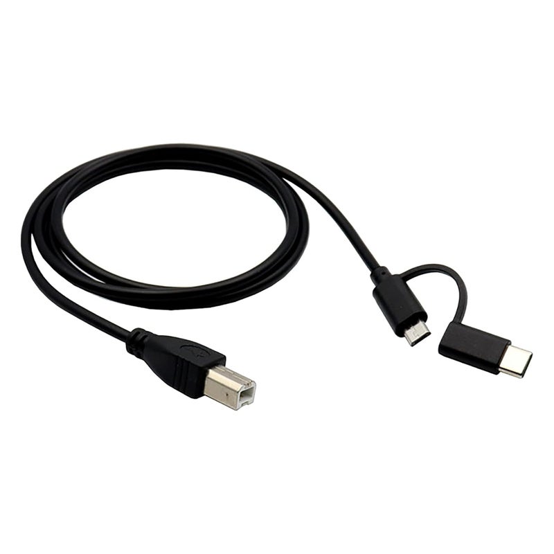 1m / 1.5m / 2m USB/Type C to USB B OTG Cable Male to Male Connector Printer Date Line Extension Cord Wire Printer Scanner Cable - Image 1
