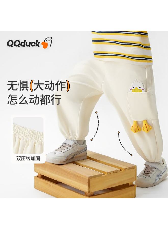 Qq Duck Boys' Spring Outdoor Jogger Pants Kids' Fashion Casual Trousers With Pockets