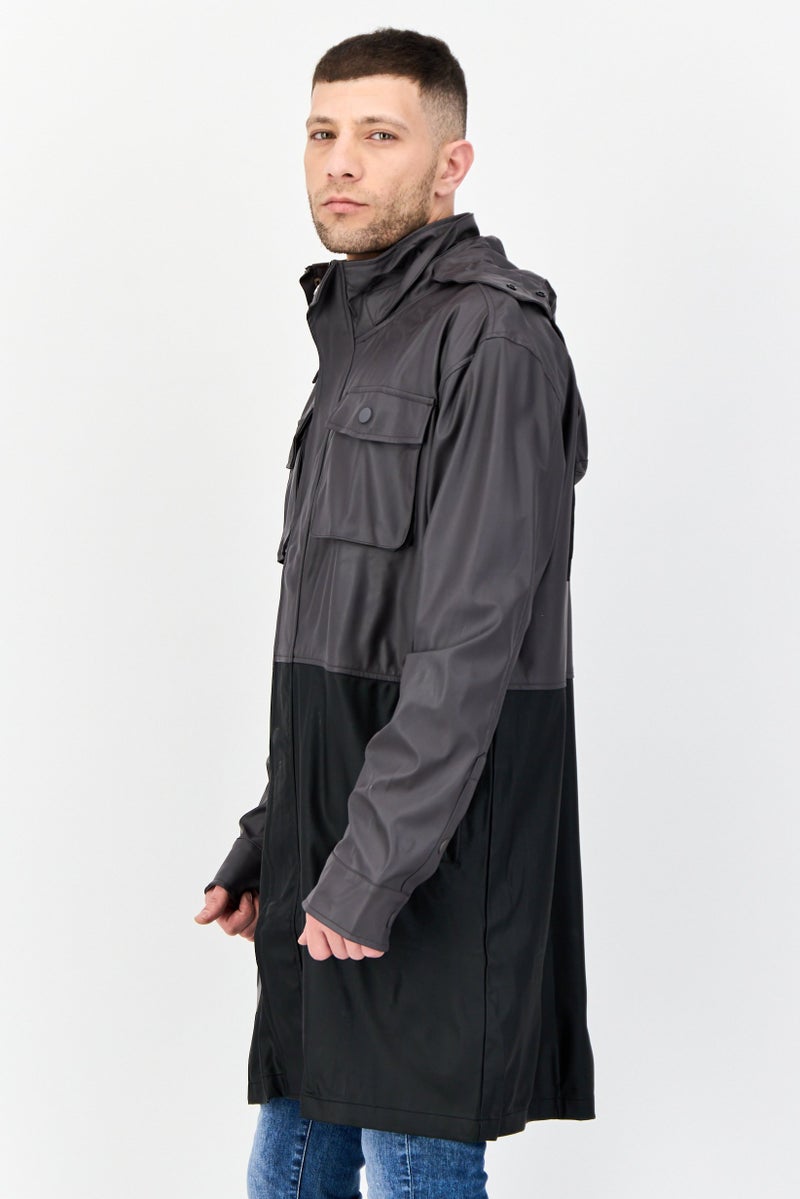 D RT معطف ترينش للرجال بتدرجات لونية مزدوجة، متعدد الألوان - Image 2