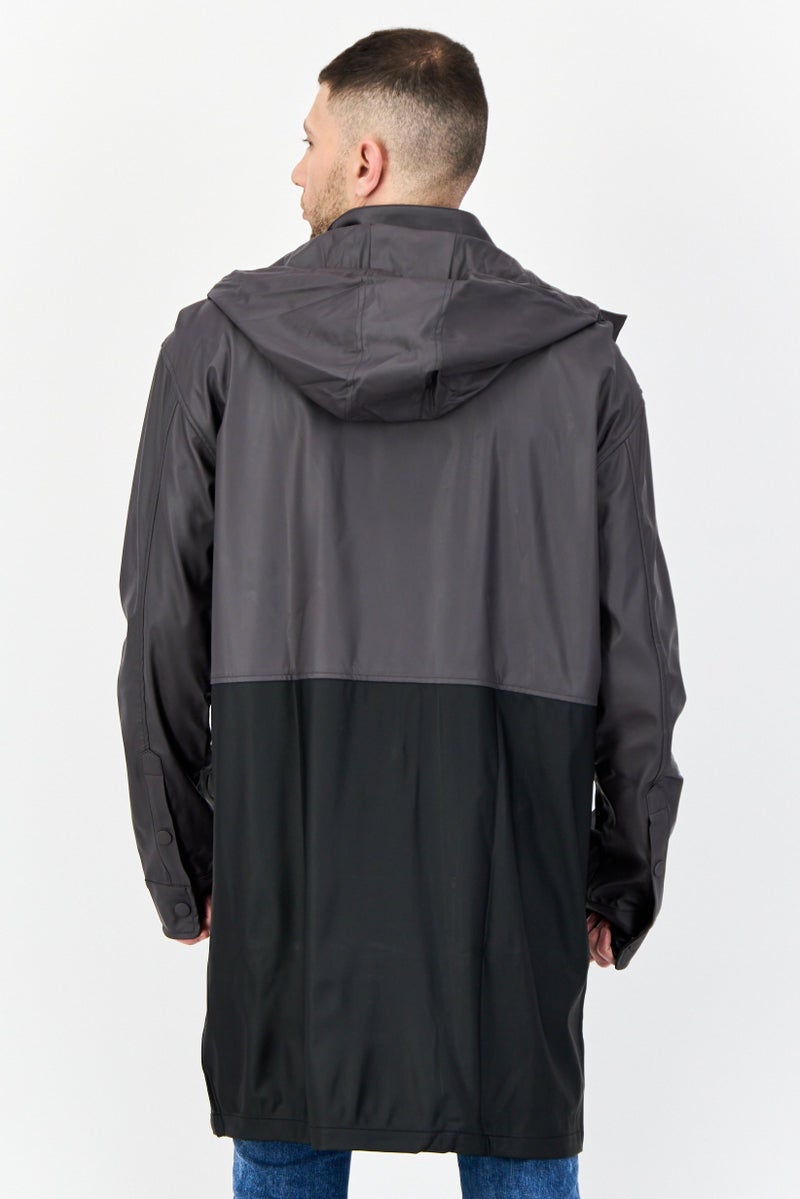 D RT معطف ترينش للرجال بتدرجات لونية مزدوجة، متعدد الألوان - Image 4