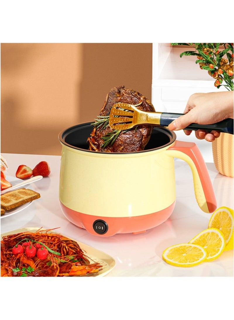 Gasin 1.8L multi-functional mini electric cooker with a power of 300 - 600W ceramic inner pot portable travel cooker electric frying pan, hot pot quick noodle cooker suitable for frying steaks and eggs and boiling soup - Image 4
