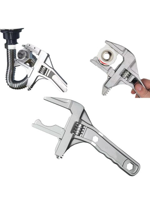 Universal Adjustable 6 68mm Opening Capacity Doubleended Wrench Reversible Jaw Pipe Wrench OpenEnded Hex Spanner Plumbing Hand Tools for MultiFunction Pipe nuts bolts Opening Socket Wrench