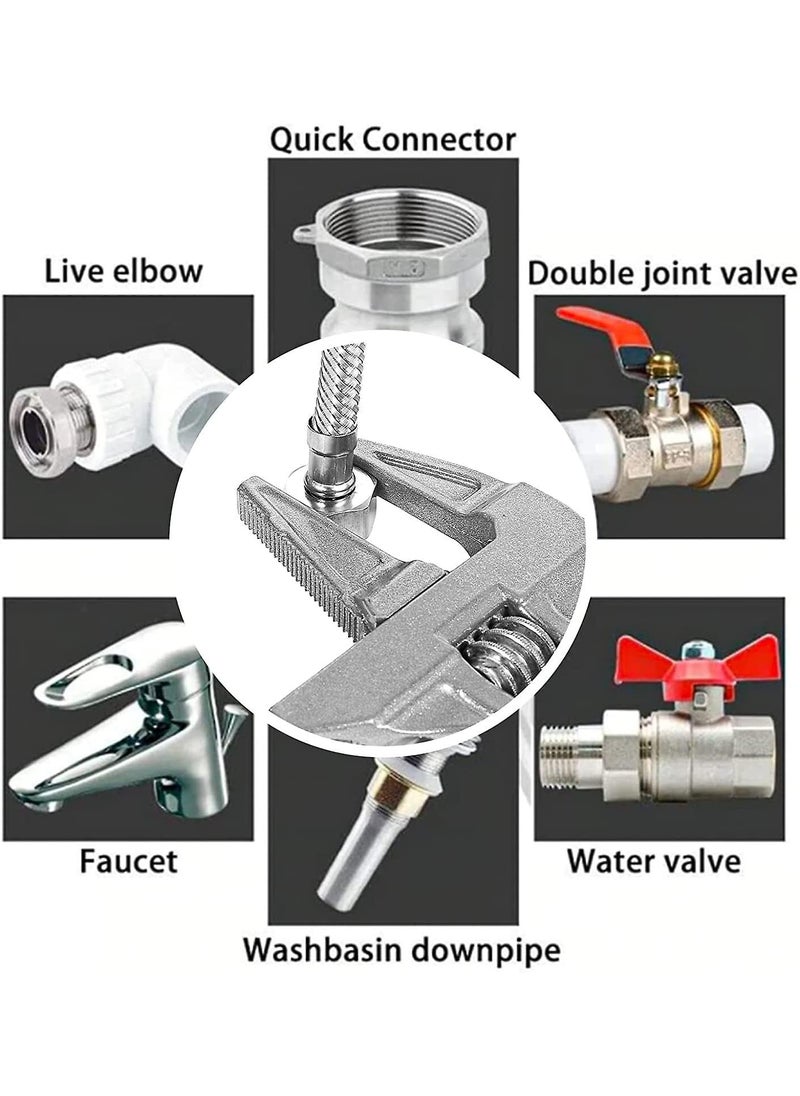 Universal Adjustable 6 68mm Opening Capacity Doubleended Wrench Reversible Jaw Pipe Wrench OpenEnded Hex Spanner Plumbing Hand Tools for MultiFunction Pipe nuts bolts Opening Socket Wrench
