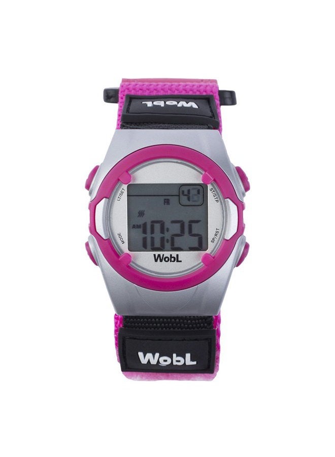 WobL Vibrating 8-Alarm & Repeating Countdown Timer Watch, Medication/Sports/Meetings/Potty Reminders, Pink - Image 1