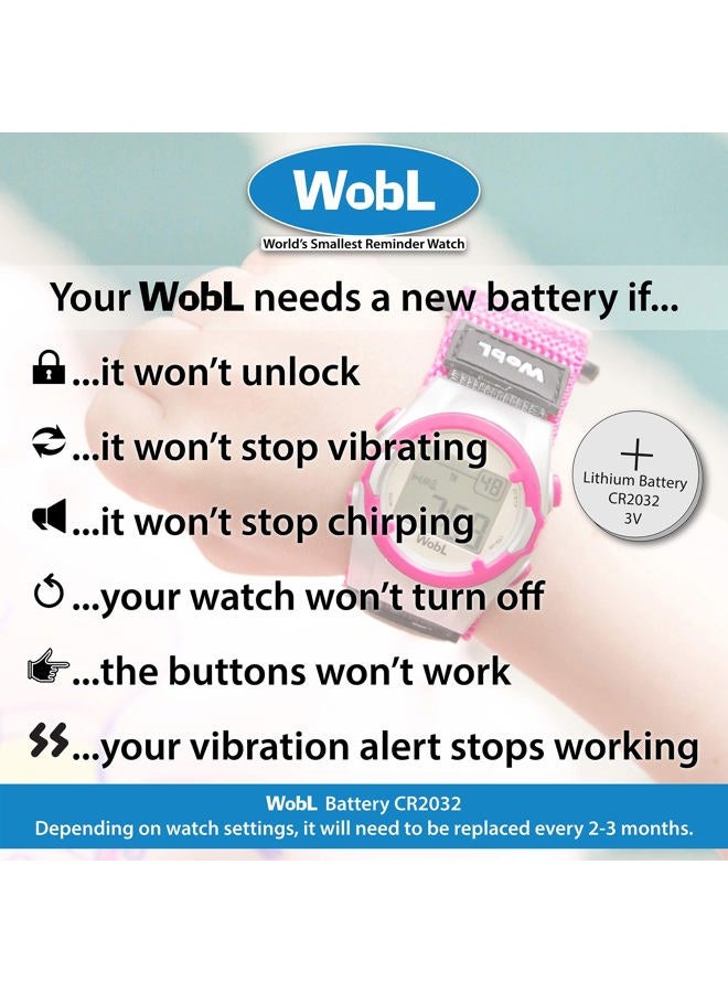 WobL Vibrating 8-Alarm & Repeating Countdown Timer Watch, Medication/Sports/Meetings/Potty Reminders, Pink - Image 4