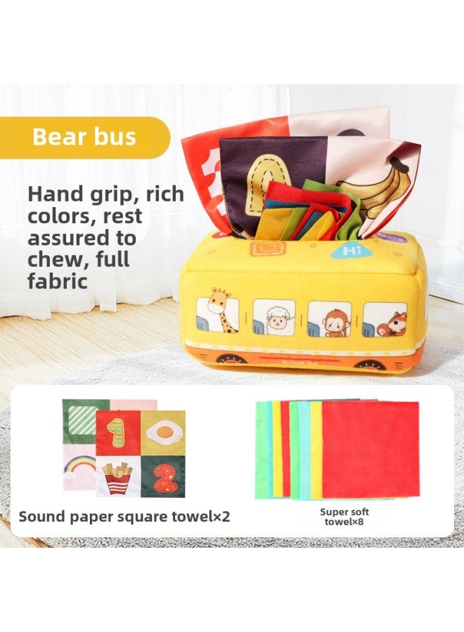 Baby's Hand Tear-free Simulation Paper Towel Box Finger Exercise Baby's Paper Cloth Book 6 Months Toy-Color:Cognitive Napkin Box  Boxed Hlx116a  - Image 3