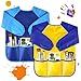 Tskcos Kids Toddlers Art Smock 2 Pack Waterproof Child Painting Apron with Long Sleeve Pockets Children Artist Smock for Kids Age 28 Painting Crafting Cooking - Image 3