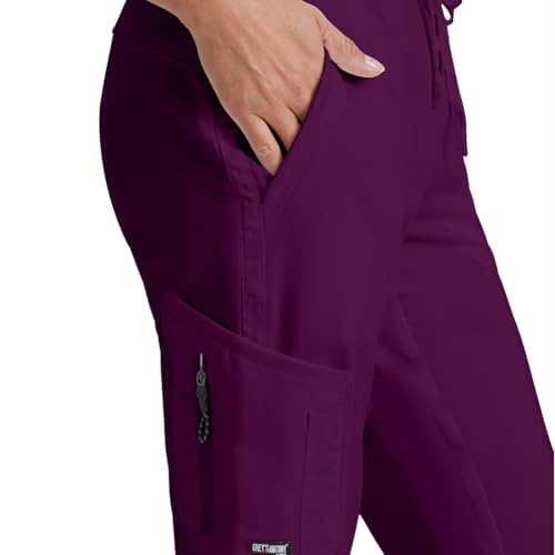BARCO Grey’s Anatomy Classic Kira Scrub Jogger for Women – Wine, 5-Pocket Yoga Style Mid-Rise Pants with Natural Stretch, Soil Release Fabric, and Super-Soft Finish – Small, Regular Fit - Image 5