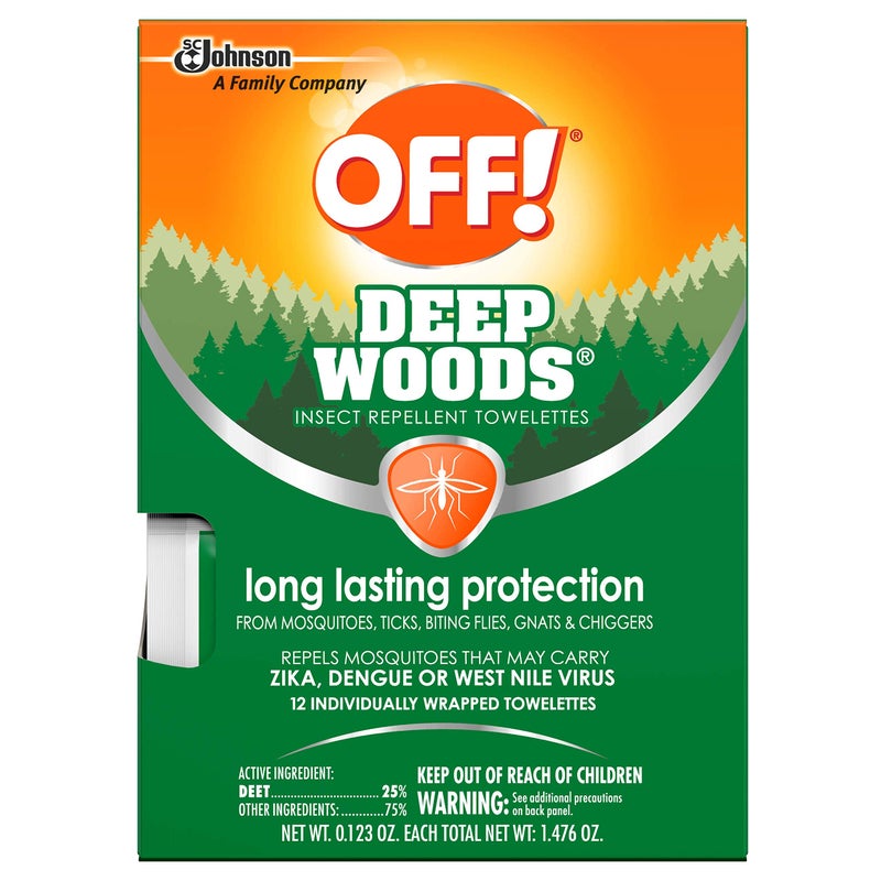 Off! Deep Woods Mosquito and Insect Repellent Wipes, Long Lasting, 12 Individually Wrapped Wipes (2) - Image 2