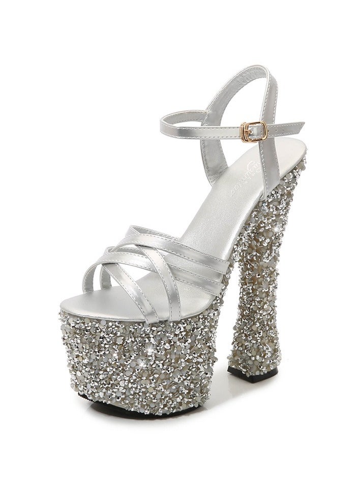 KUYING - New Water Diamond Open Toe Sandals - Image 1